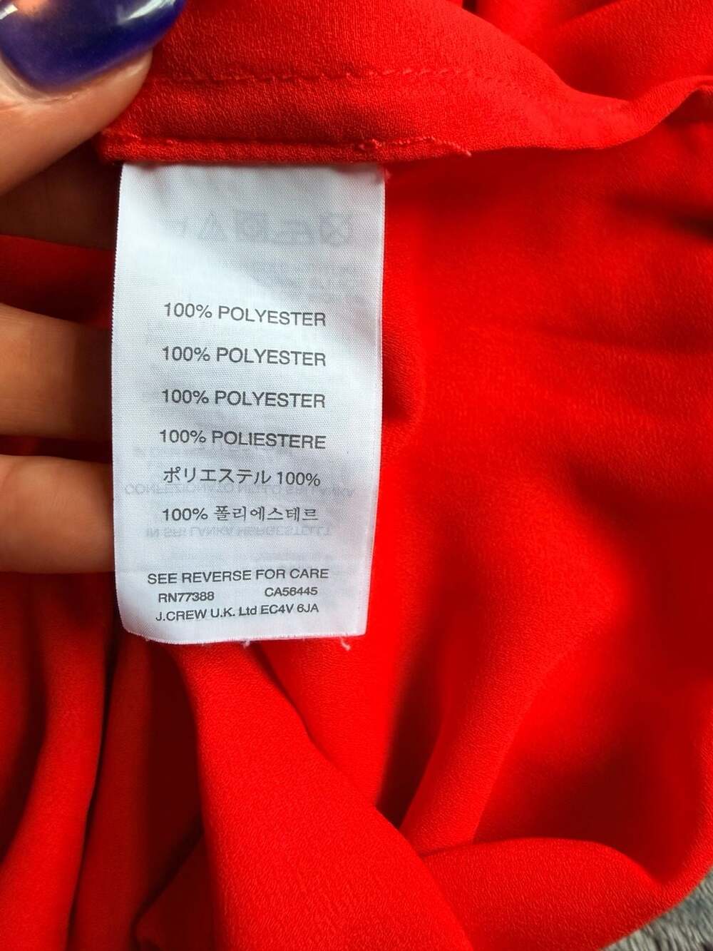 ☀️J.Crew Red Cap Sleeve Blouse Size 00 Lightweight Flowy Resortwear Office - Picture 4 of 6